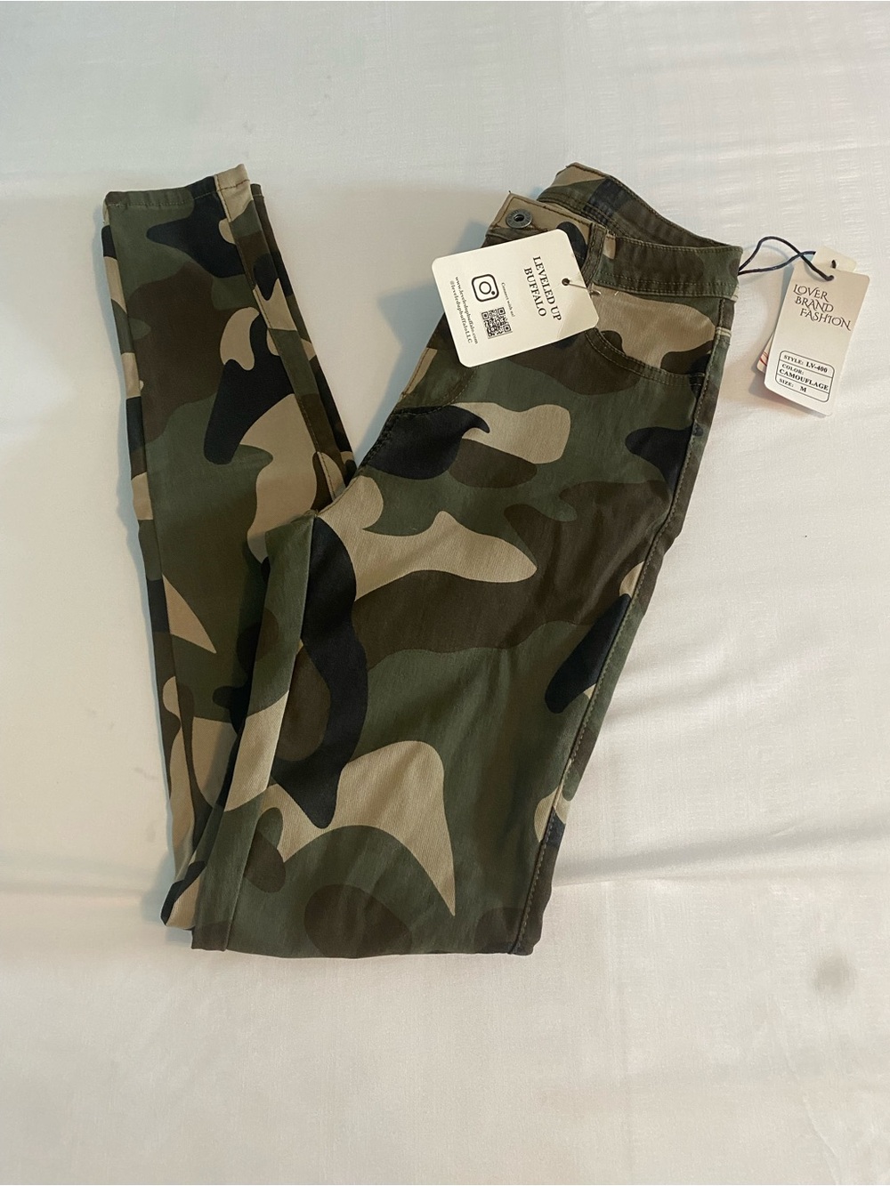 Camo Print Skinny Leggings - Olive Green Camo